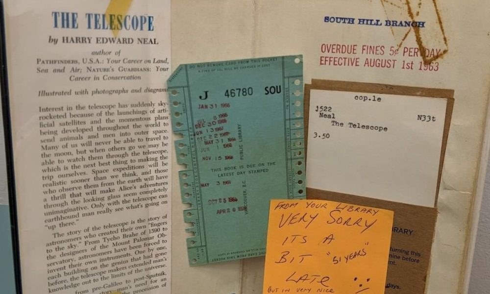 ‘Sorry it’s a bit late’: Book returned to library after 51 years accompanied by heartwarming note