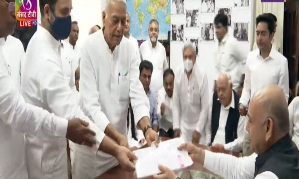 Opposition’s Presidential polls candidate Yashwant Sinha files nomination