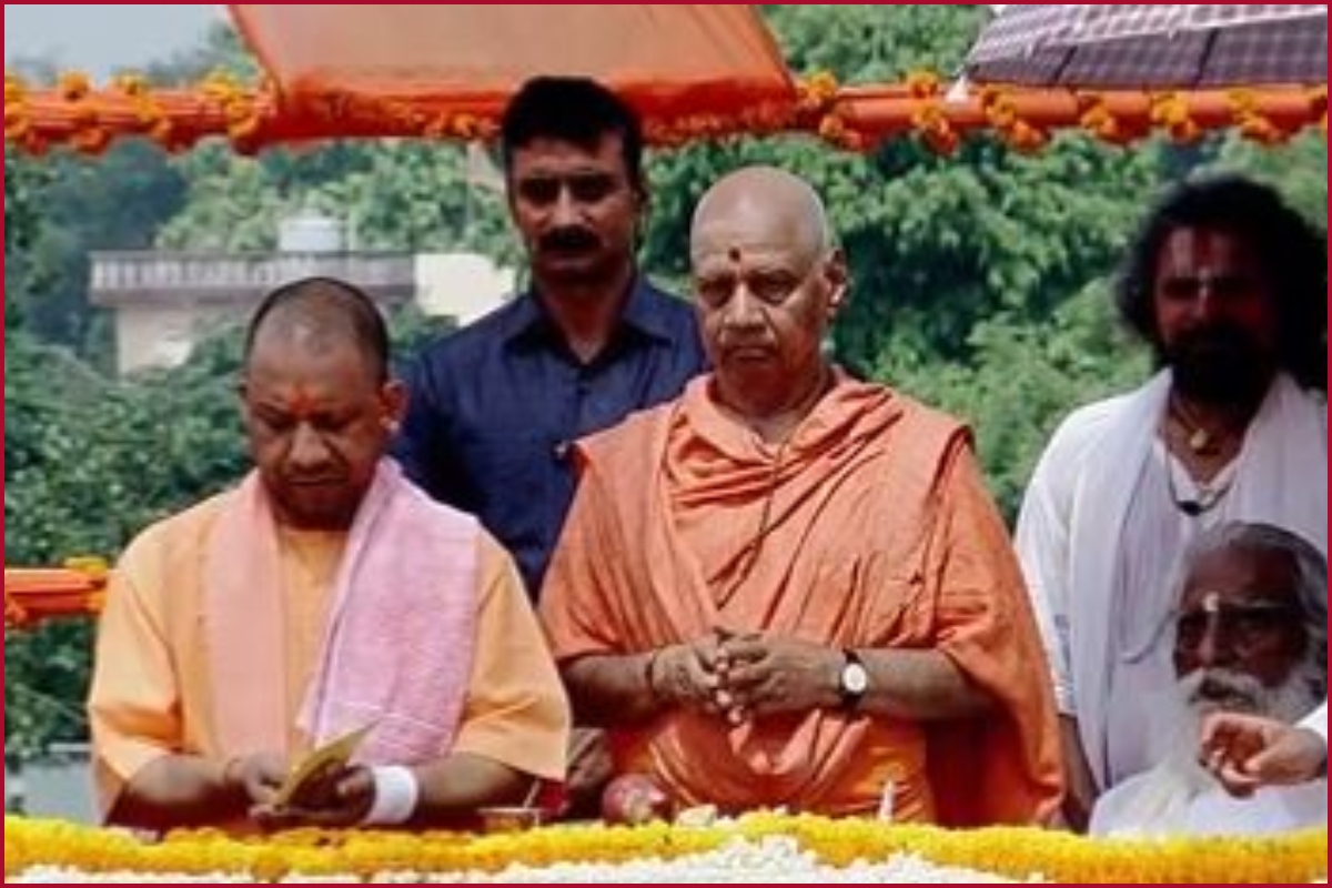 UP CM Yogi Adityanath performs ‘poojan’ of Garbhagriha at Ayodhya’s Ram Mandir