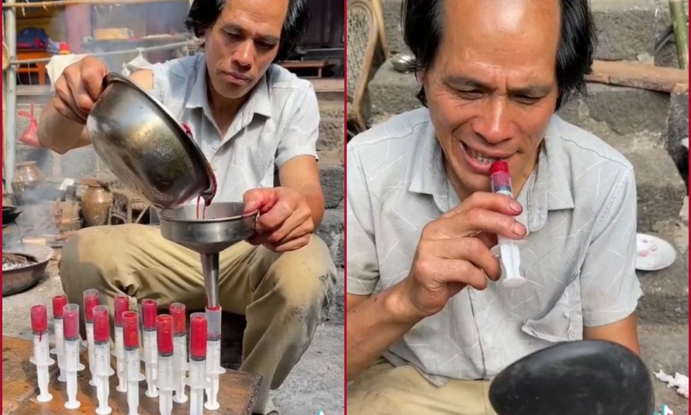 Watch Video: Man making lipsticks with syringes, cacti and oil leaves netizens in splits