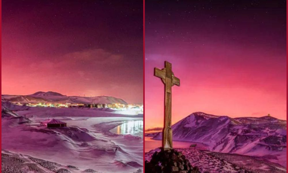 Antarctica’s sky turns pinkish-purple making it look dreamy in viral pics
