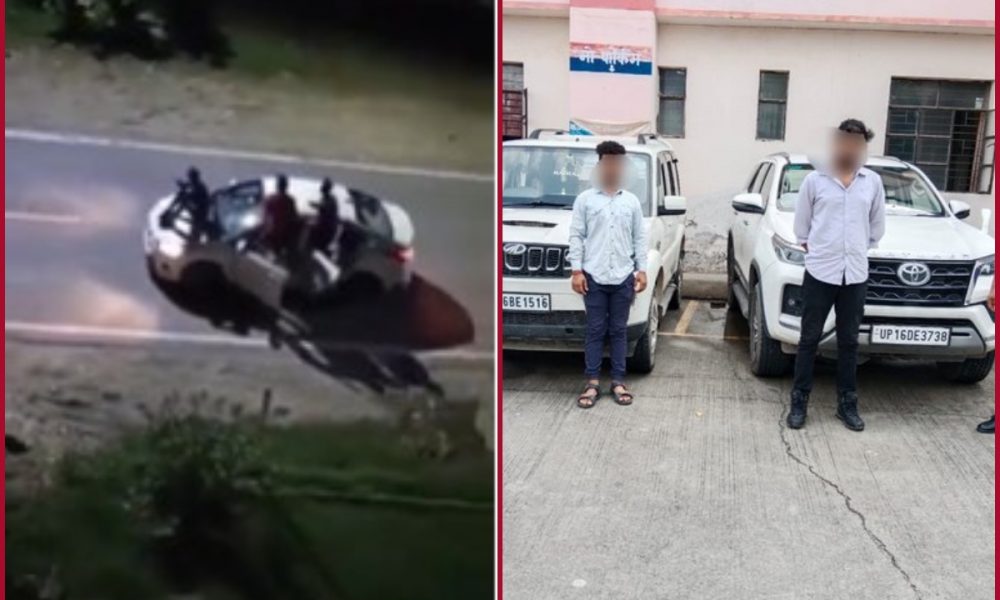 Greater Noida police arrests two men for performing car stunt outside girls’ hostel (VIDEO)
