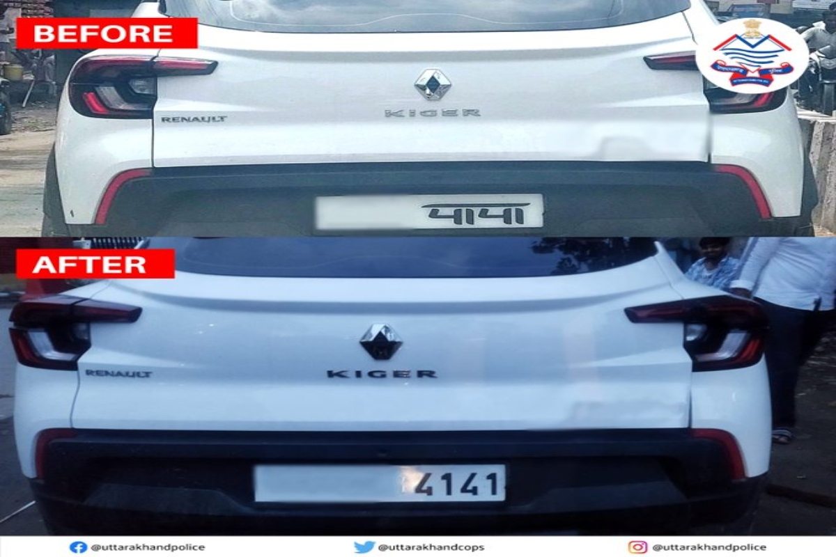 Car owner has been penalised by the Uttarakhand Police over a registration plate ‘Papa’