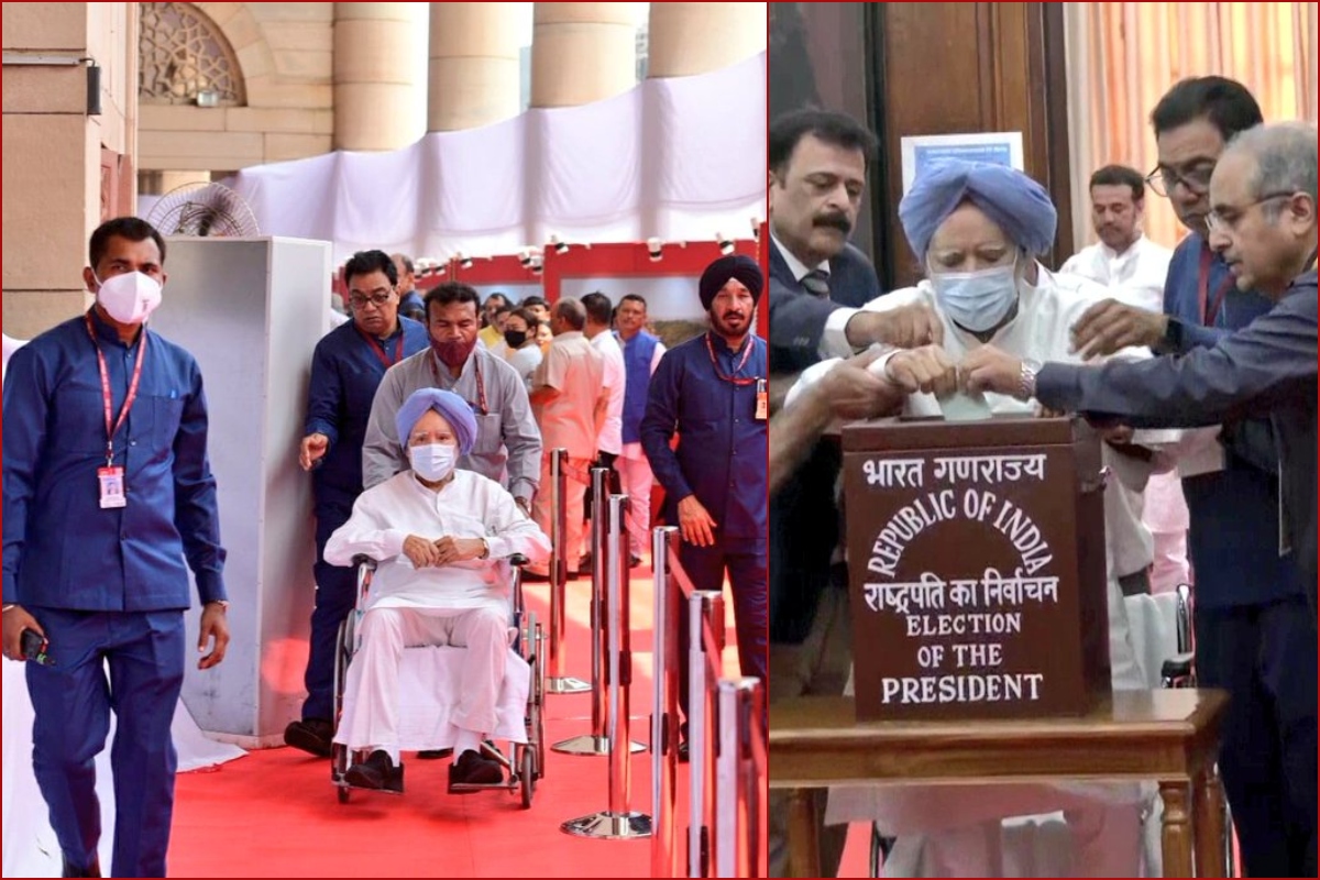 Presidential Polls 2022: Former PM Manmohan Singh arrives on wheelchair to cast his vote [VIDEO]