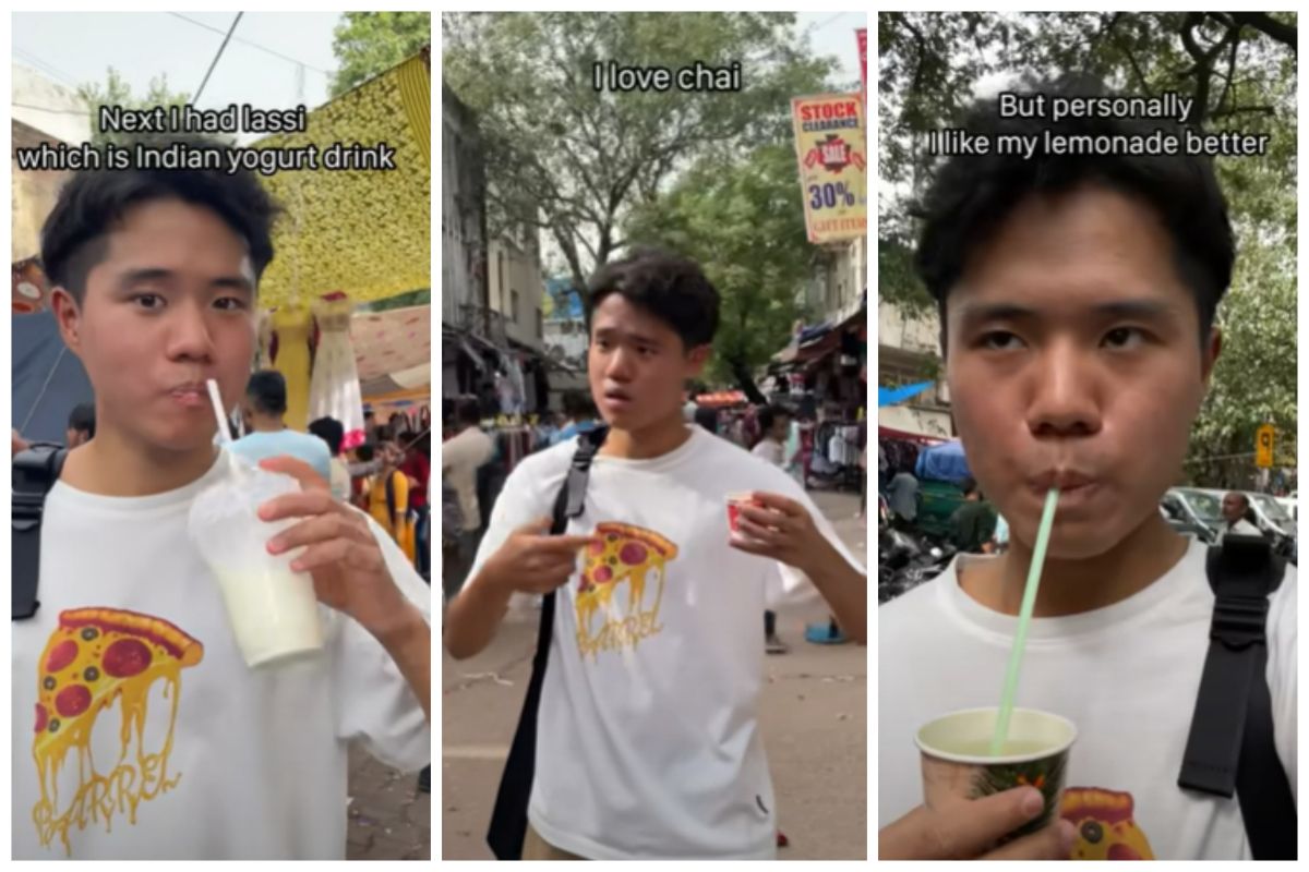 WATCH: Korean vlogger tries tea,lassi and nimbi paani for the first time and here is how he reacts