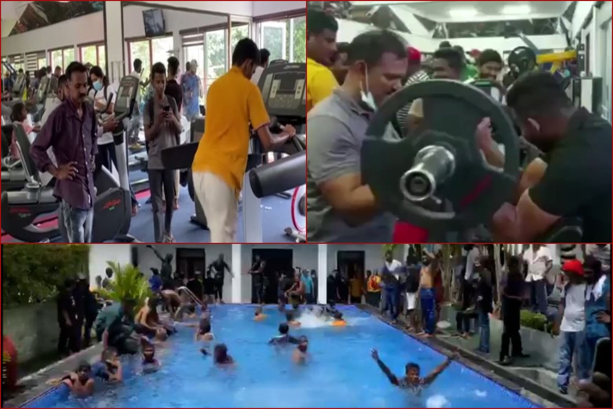 Sri Lanka: Protestors capture Presidential Palace; seen touring grounds, enjoying gym-time [WATCH]