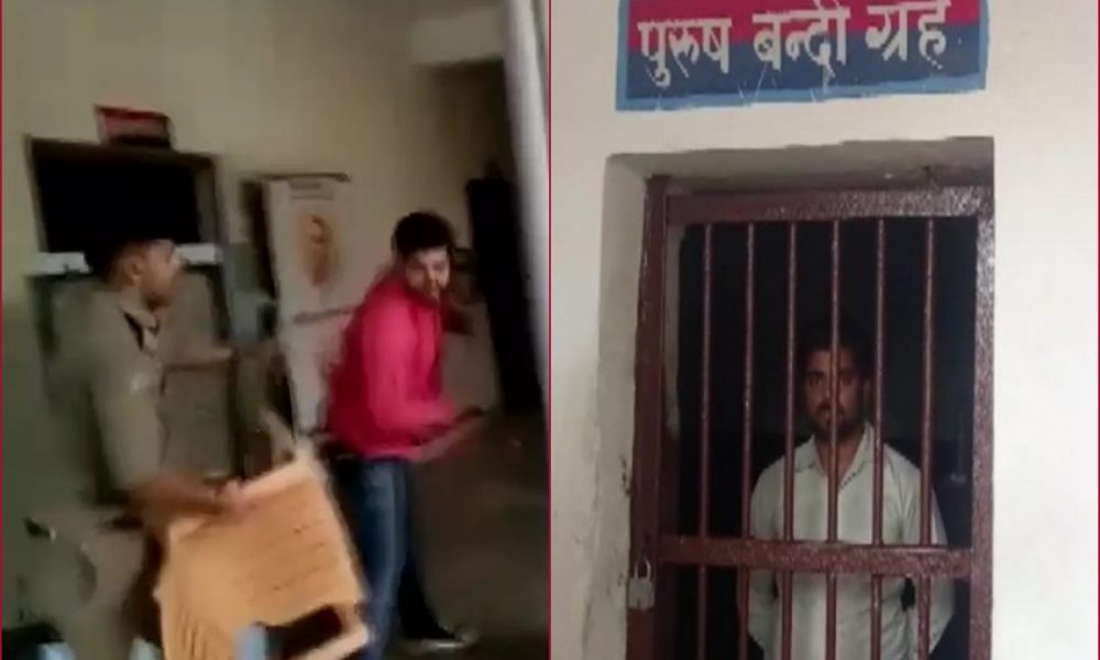 Accused of domestic violence loses temper during counselling, thrashes cops inside police station [VIDEO]