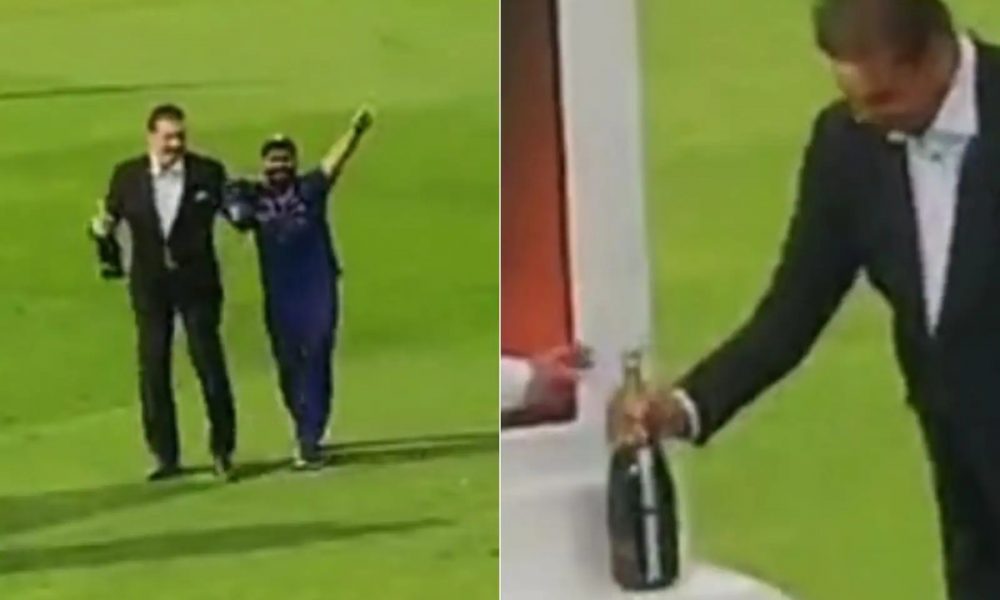 WATCH: Rishabh Pant awards bottle of champagne to Ravi Shastri after victory in Manchester, bonus Kohli’s reaction