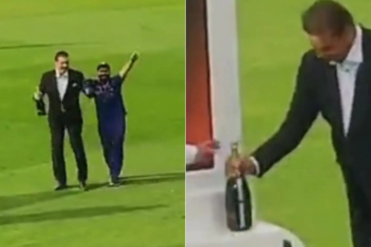 WATCH: Rishabh Pant awards bottle of champagne to Ravi Shastri after victory in Manchester, bonus Kohli’s reaction