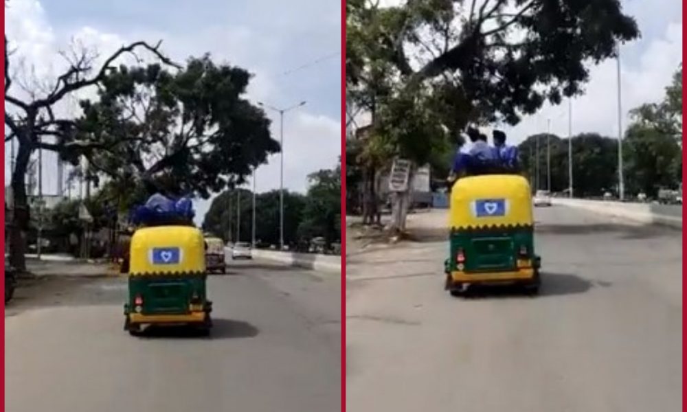 Bareilly: School kids go school sitting atop auto rickshaw; driver booked after video goes viral