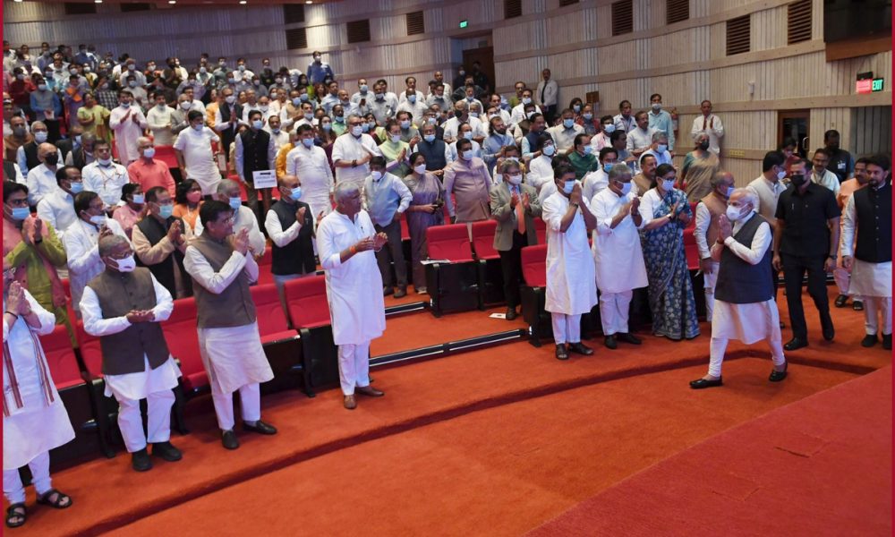 PM Modi attends special screening of serial “Swaraj”