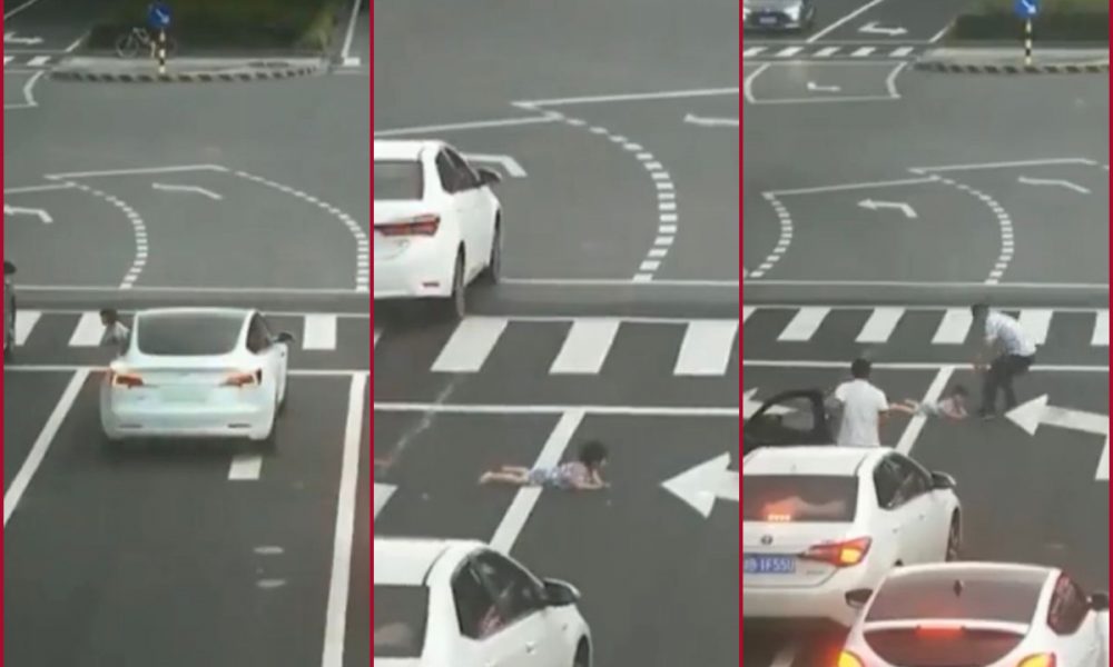 Watch Video: Toddler falls out of car’s window at traffic junction in China; Internet calls the accident ‘unbelievable callousness’