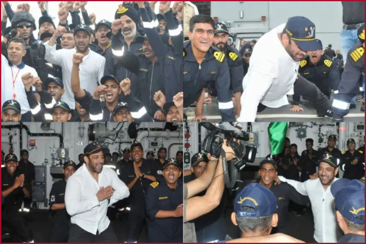 Salman Khan spends time with officers and sailors of Indian Navy; Makes chapattis, plays tug of war (SEE PICS)