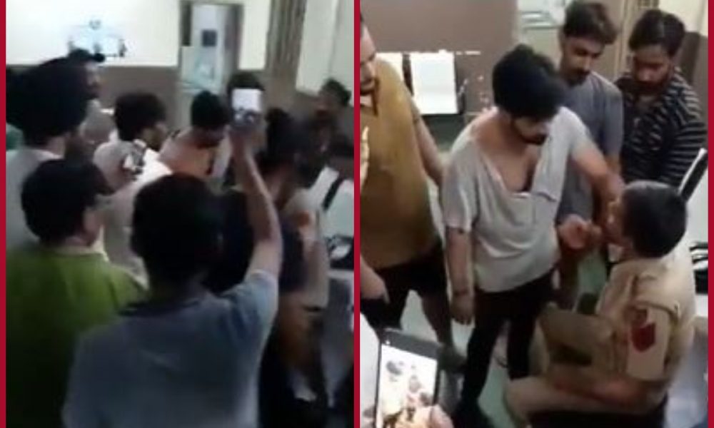 Delhi cop beaten inside police station; video goes viral on the internet 