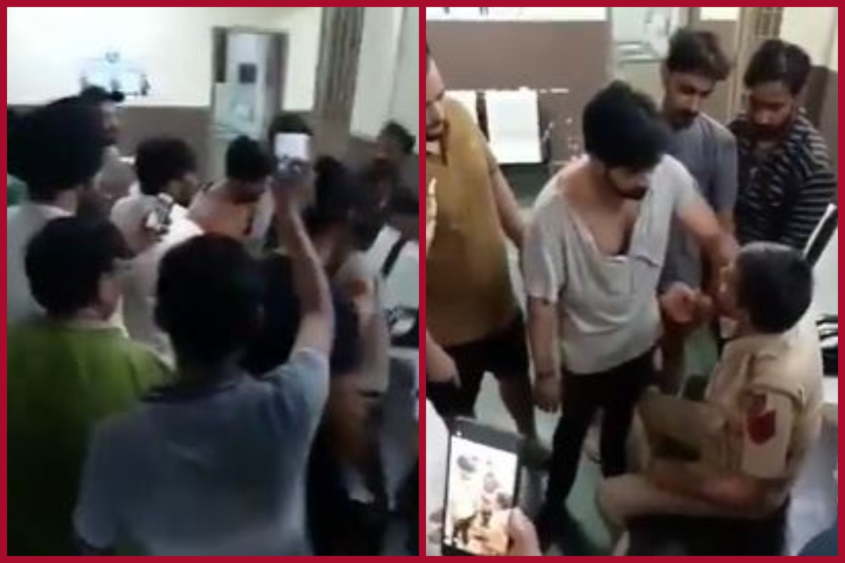 Delhi cop beaten inside police station; video goes viral on the internet 