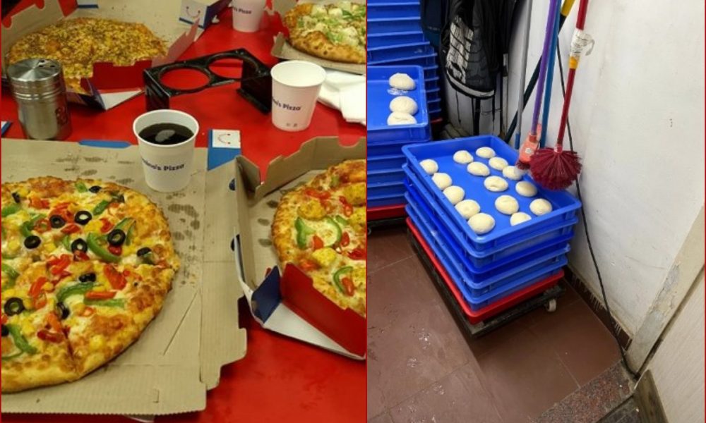 “We Adhere To World Class Protocols…”: Domino’s responds to viral pics of toilet brush and mops hanging above pizza dough