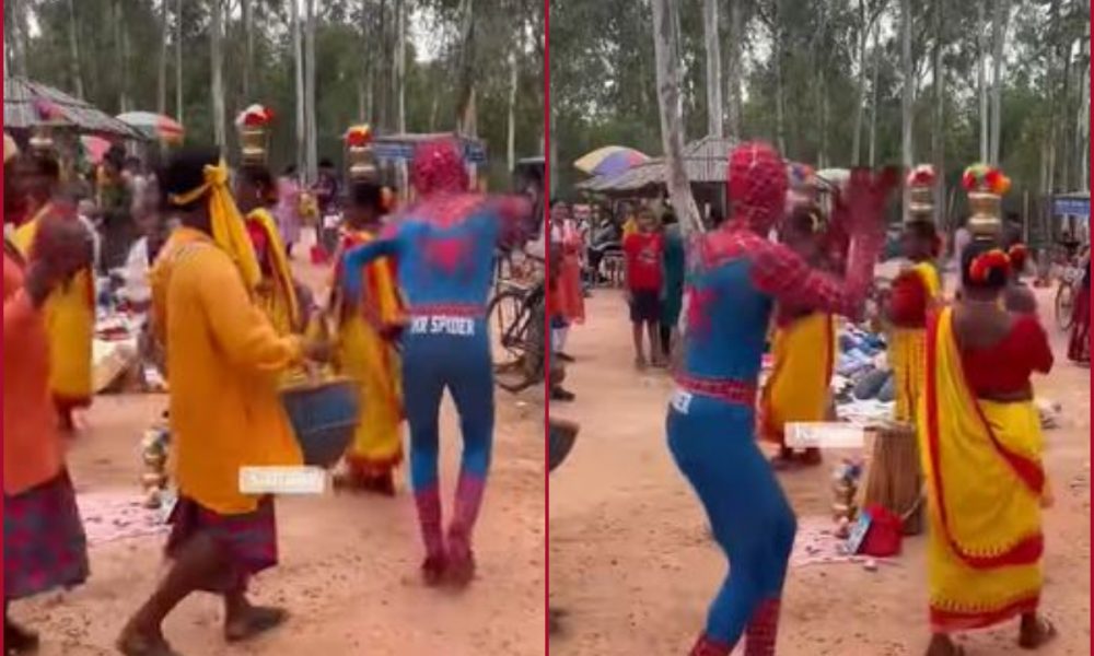 Spider-man dances in West Bengal’s local market, watch viral video here