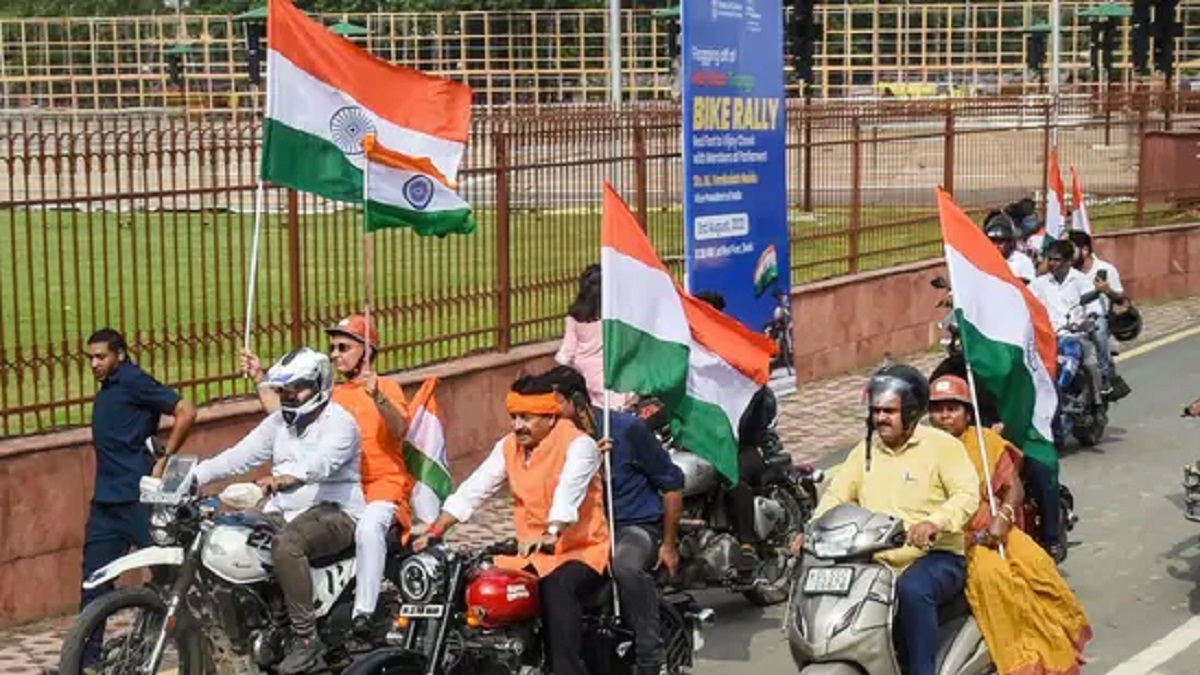 Tussle over Tiranga bike rally: BJP takes jibe at Opposition MPs’ absence, Cong replies with a Nehru twist