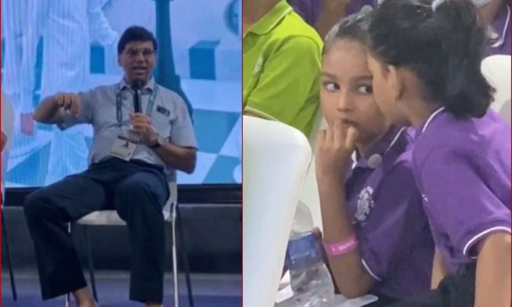 “Question Of The Day”: Viswanathan Anand stumped by 8-year-old twins sisters in Chennai