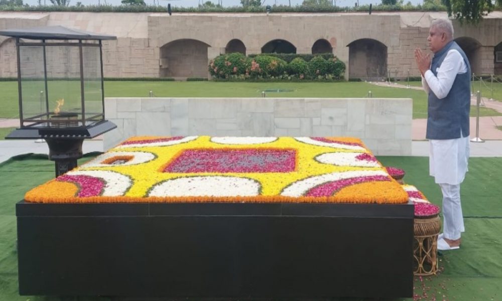 Jagdeep Dhankhar to take oath as 14th Vice President of India, pays tribute to Mahatma Gandhi at Rajghat
