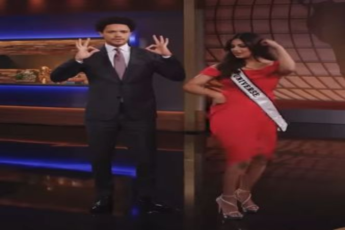 Miss Universe Harnaaz Sandhu teaches Bollywood dance to Trevor Noah on his show (VIDEO)