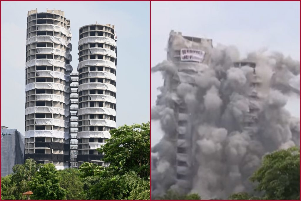 Noida's Supertech twin towers demolished within seconds-WATCH VIDEO