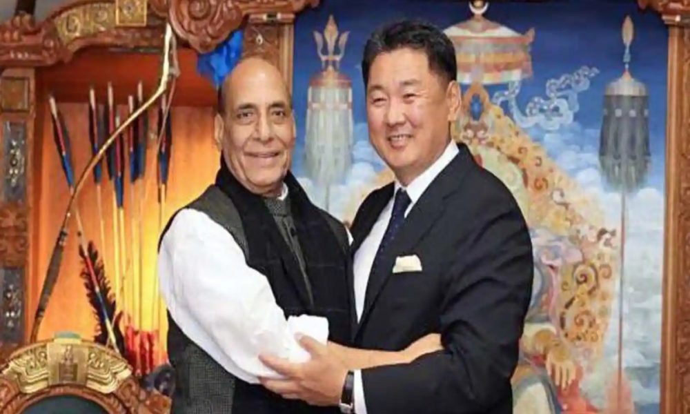 Rajnath Singh thanks Mongolian President for “special gift” on last day of visit