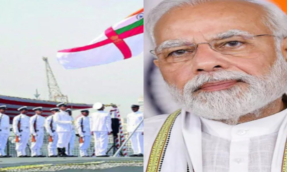 PM Modi unevils new Naval Ensign