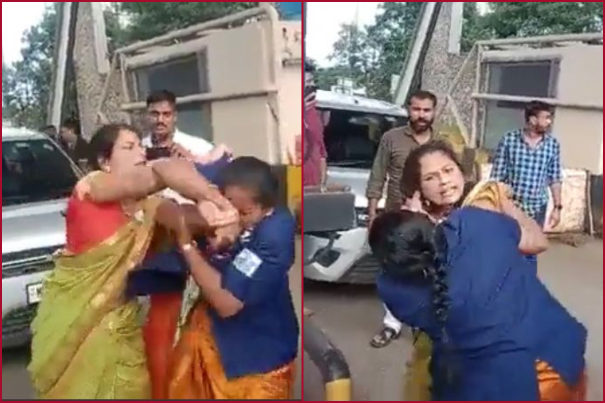 Watch video: Two women engage in a fight over toll fees in Nashik