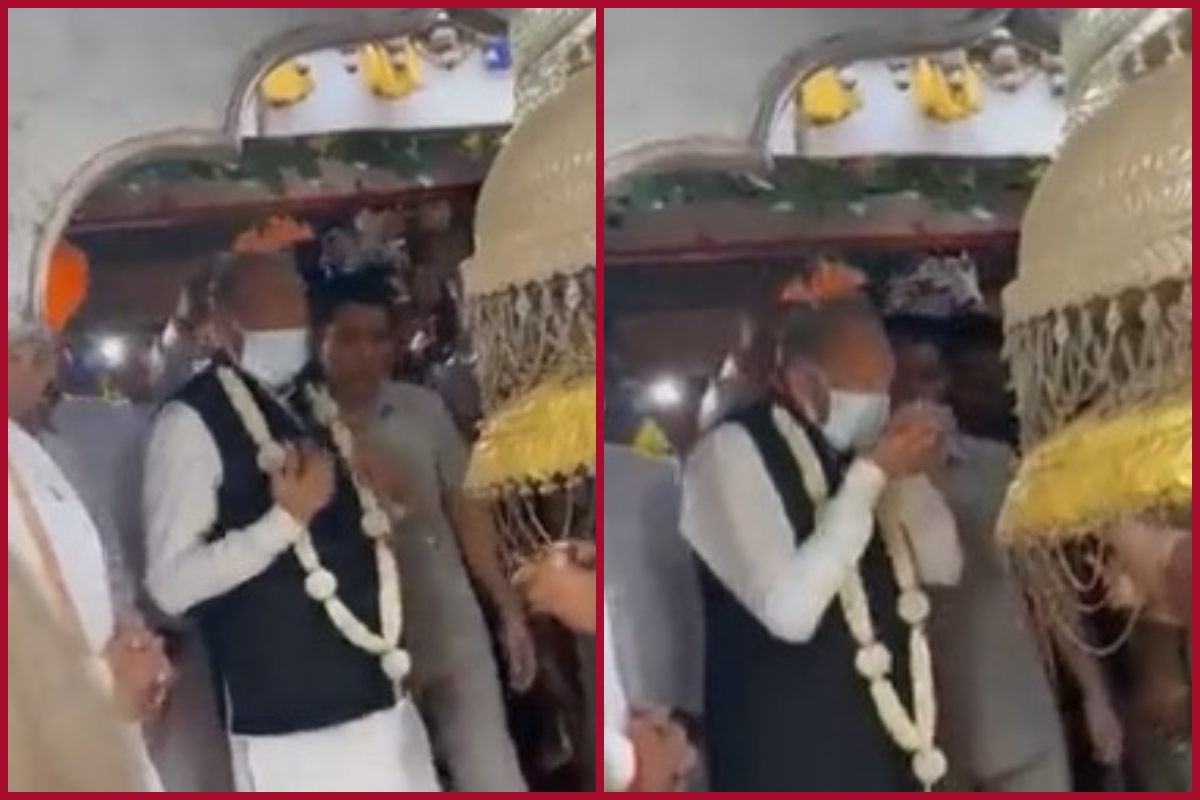 CM Gehlot gets trolled on social media for drinking holy water with mask (WATCH)