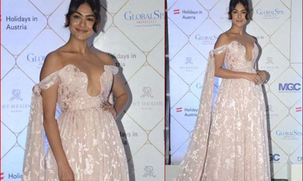 Mrunal Thakur teases the midnight sky in pink blush gown at red carpet