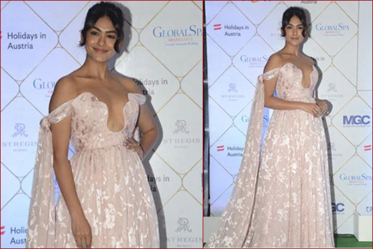 Mrunal Thakur teases the midnight sky in pink blush gown at red carpet