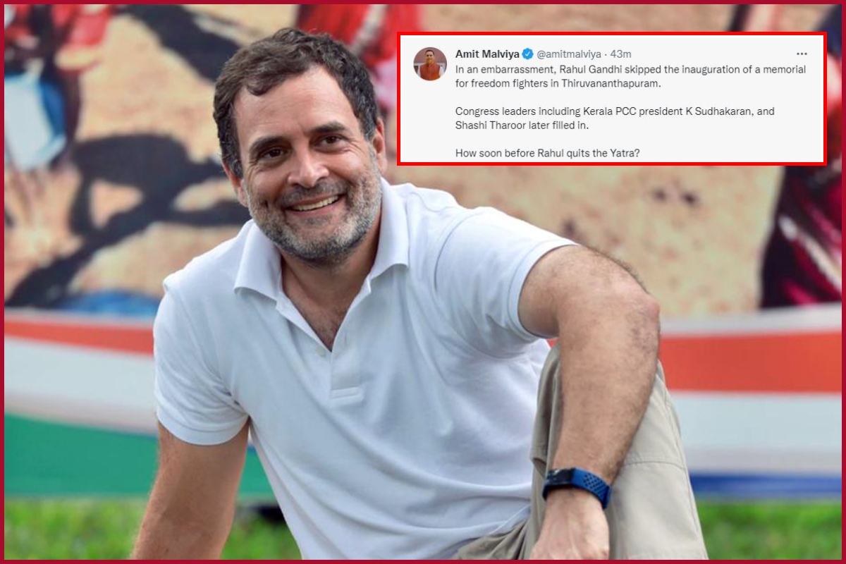 “How soon before Rahul quits the Yatra?”: BJP’s Amit Malviya Tweets after Rahul Gandhi skips freedom fighters’ memorial inauguration in Thiruvananthapuram