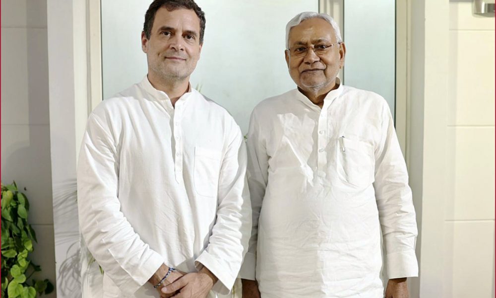 Nitish Kumar meets Rahul Gandhi, discusses 2024 poll strategy, denies PM ambition