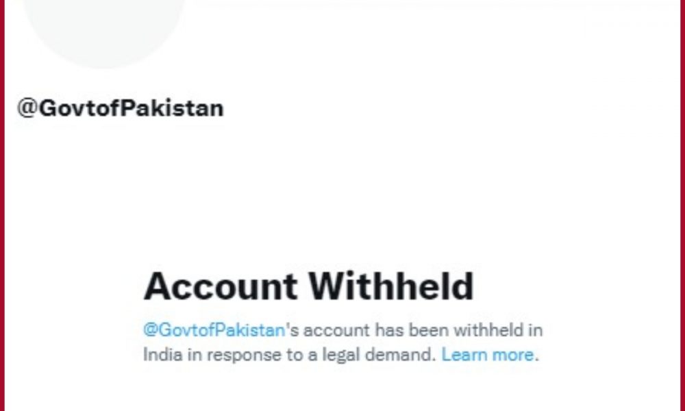 Govt of Pakistan’s Twitter account withheld in India 
