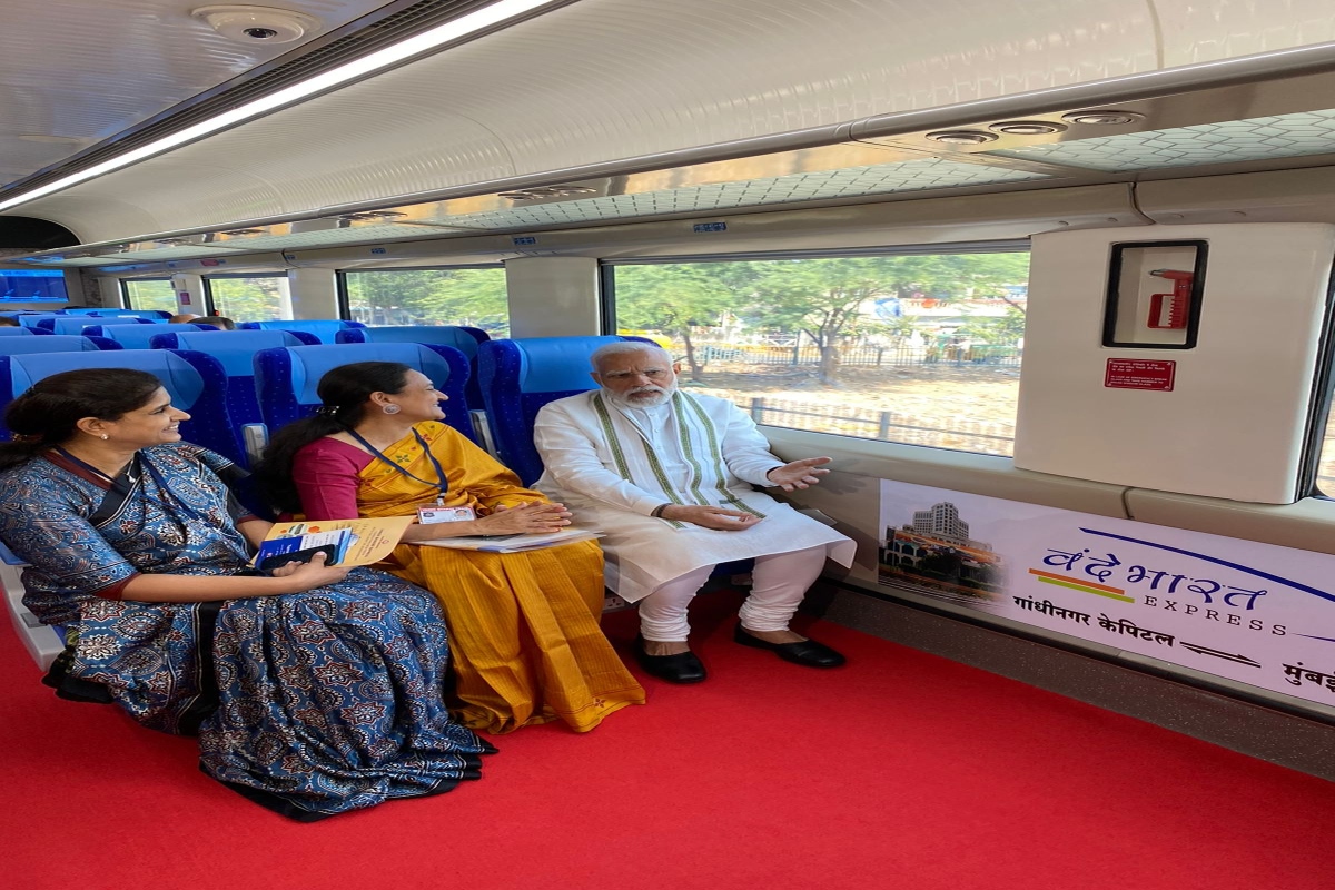 PM Modi flags off Gandhinagar-Mumbai Central Vande Bharat Express train