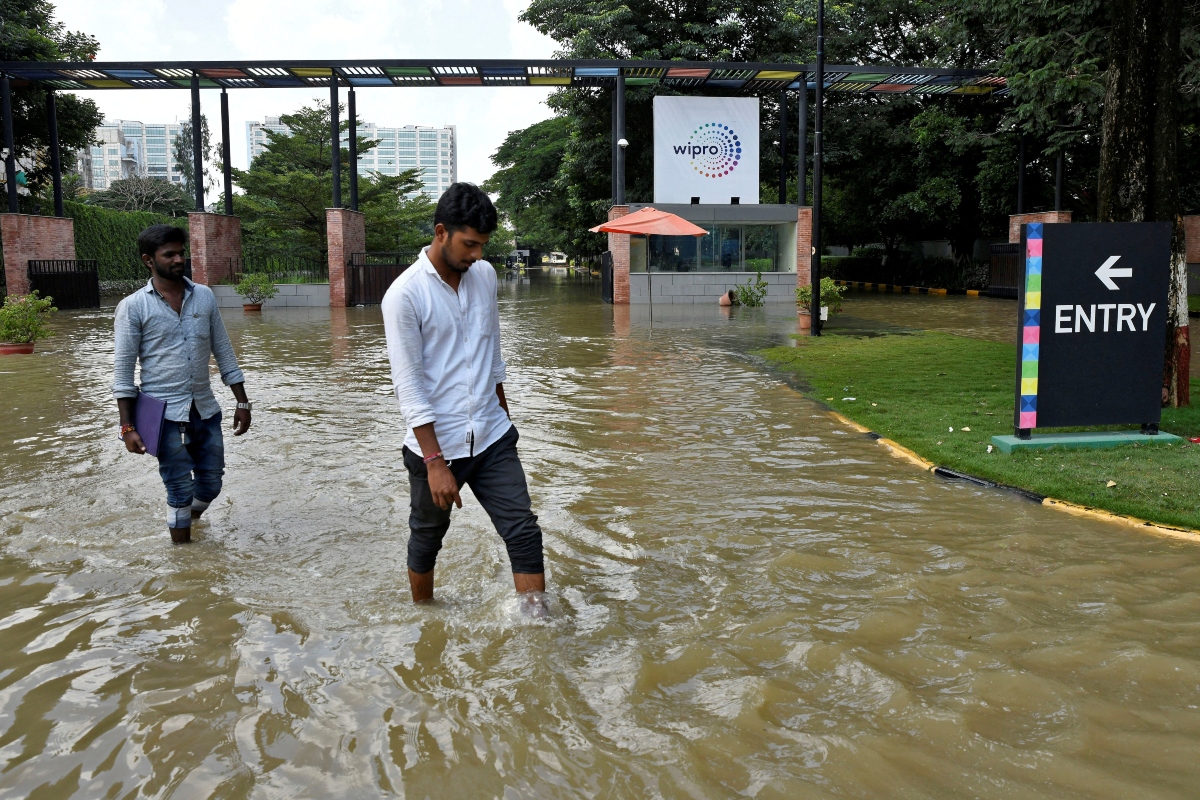 Rainwater inundates Delhi’s diplomatic area in Chanakyapuri, authorities advise to evacuate