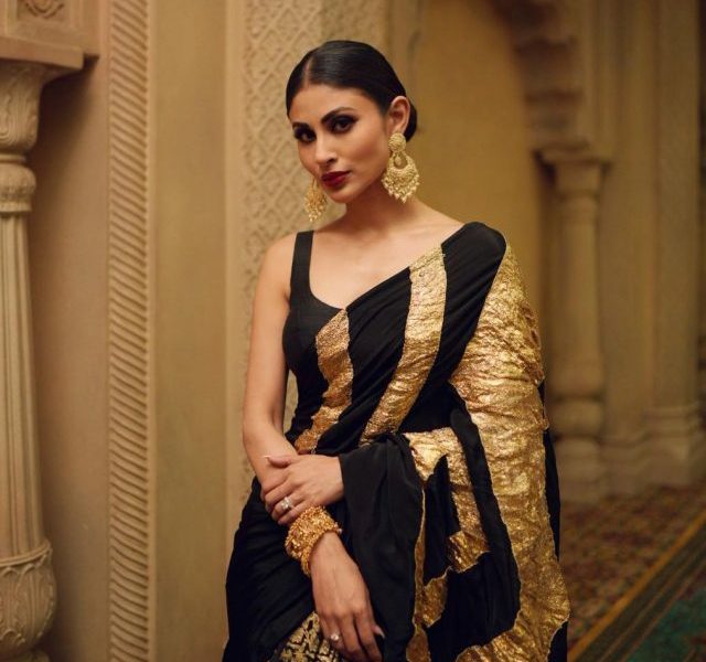 Can’t Resist Mouni Roy’s Stellar Looks In classic saree and sleeveless blouse