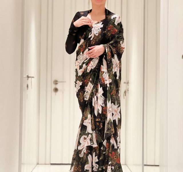 Ankita Lokhande defines ethnic glam in black floral saree