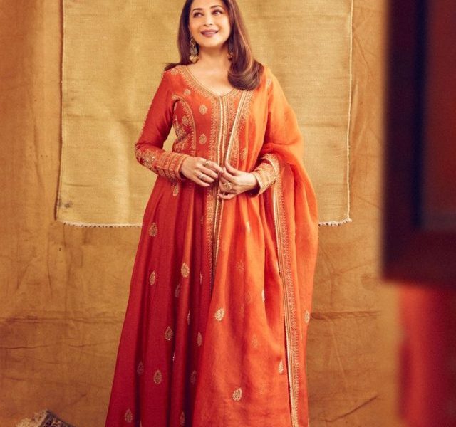 Madhuri Dixit paints instagram orange in elegant anarkali