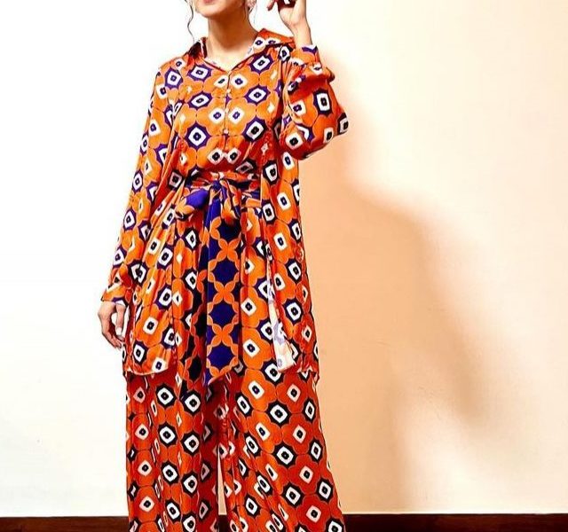 Mrunal Thakur stuns in orange jumpsuit