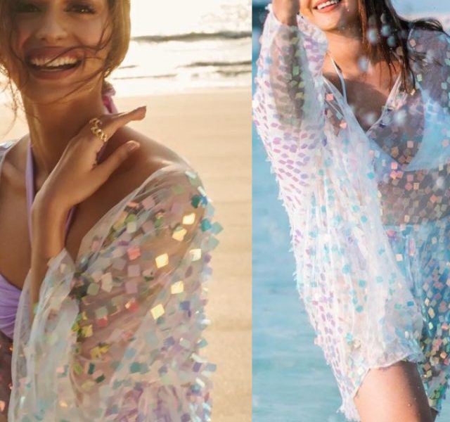 Hot babes in chic holographic bikinis: Manushi, Sonakshi, and Aamna