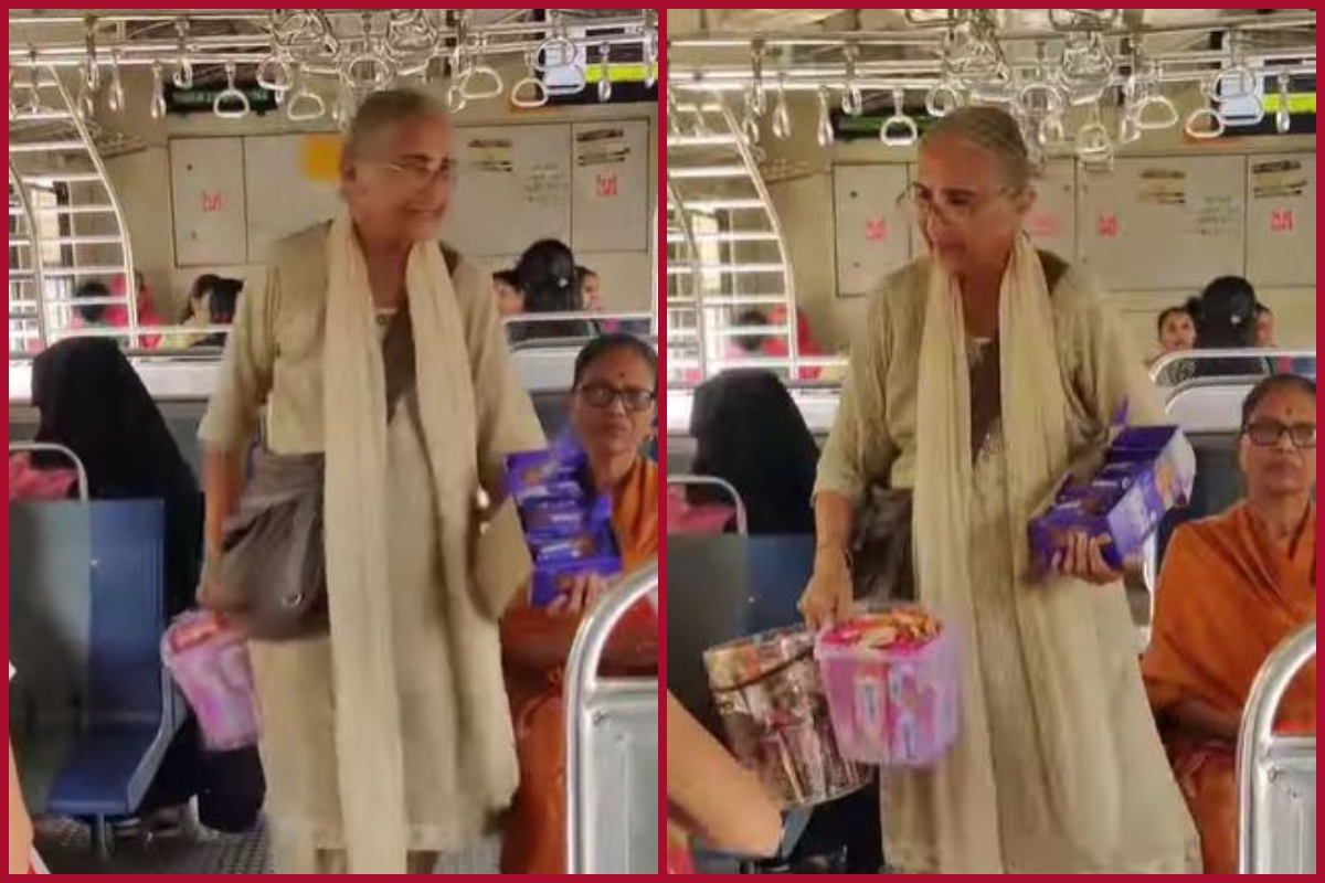Video of elderly woman selling chocolates on a train goes viral, netizens admire her spirit