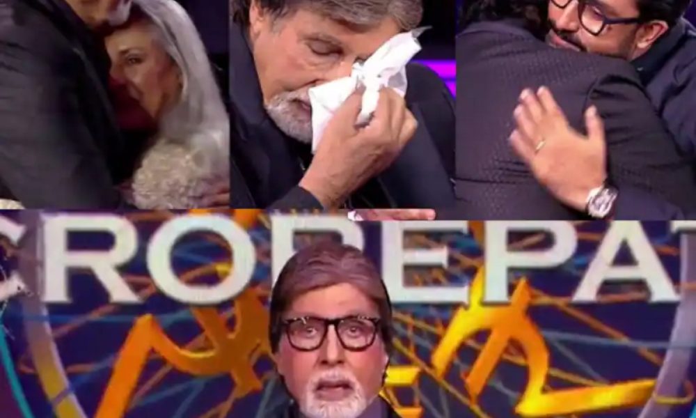 KBC14: Amitabh Bachchan gets teary-eyed as wife Jaya, son Abhishek pay him a surprise visit on the show