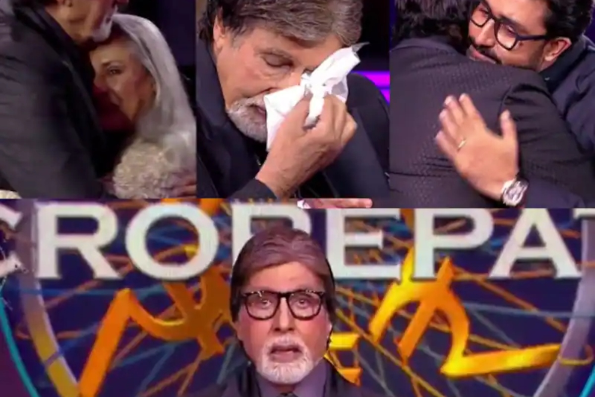 KBC14: Amitabh Bachchan gets teary-eyed as wife Jaya, son Abhishek pay him a surprise visit on the show