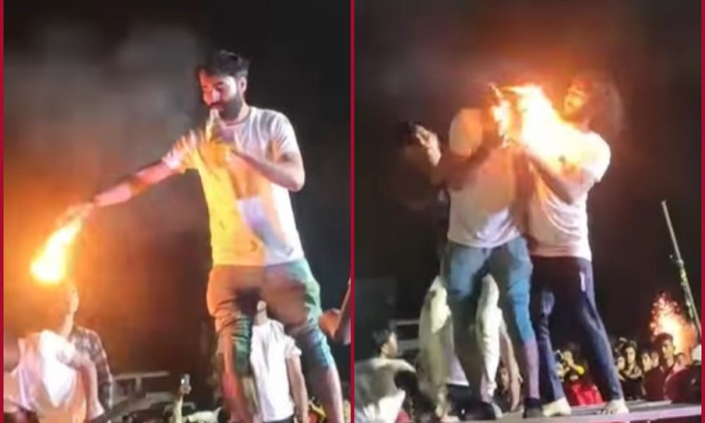 Man gets shocked after beard catches fire as stunt goes wrong; watch viral video here