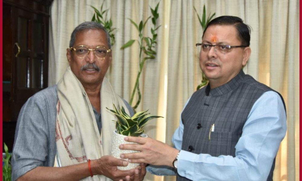 Film policy is being made more attractive in Uttarakhand, CM Dhami tells Nana Patekar