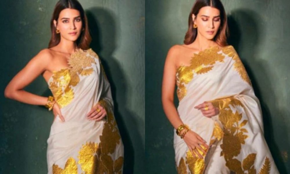 Kriti Sanon’s white and golden drape is the latest festive inspiration ahead of Diwali