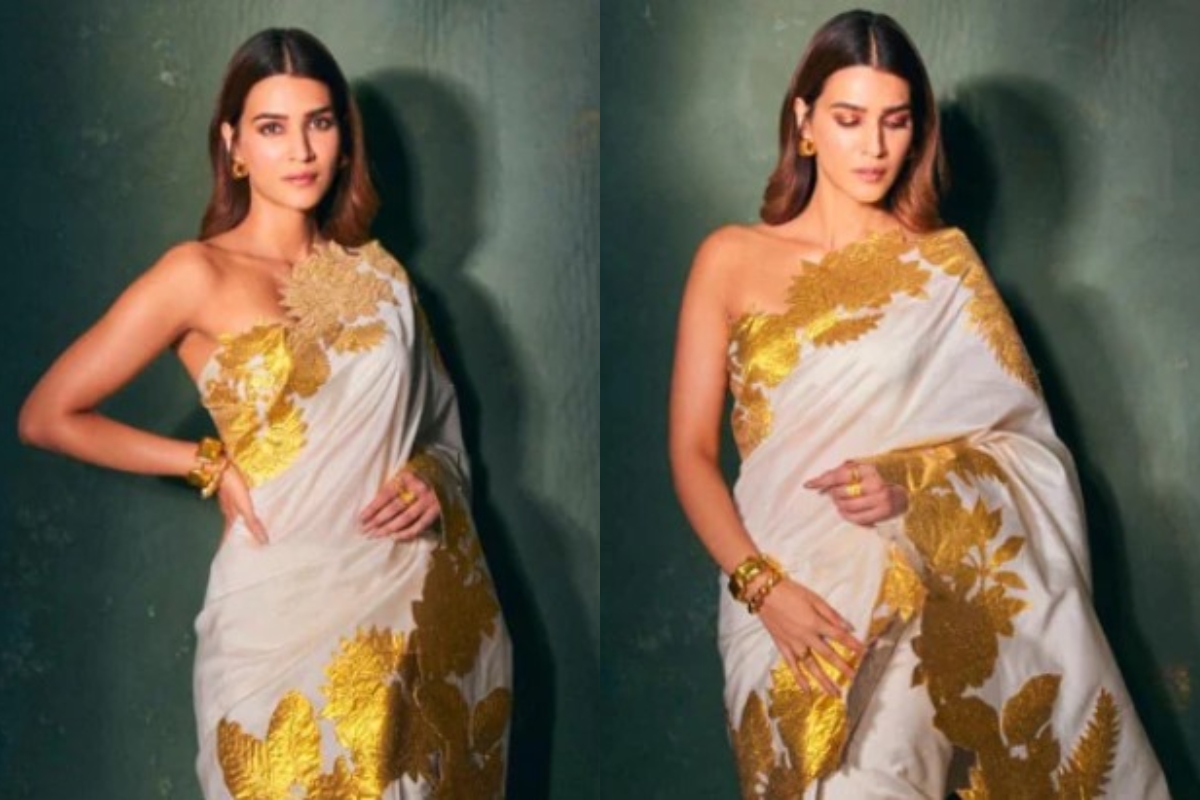 Kriti Sanon’s white and golden drape is the latest festive inspiration ahead of Diwali