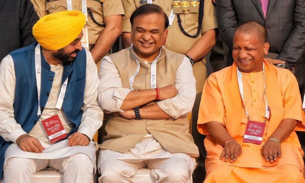 3 CMs Yogi, Himanta & Bhagwant share a hearty laugh at Home Ministers meet, PIC is viral